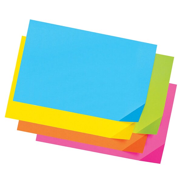 Super Bright Assorted Tagboard, 5 Colors, 12" x 18", PK100